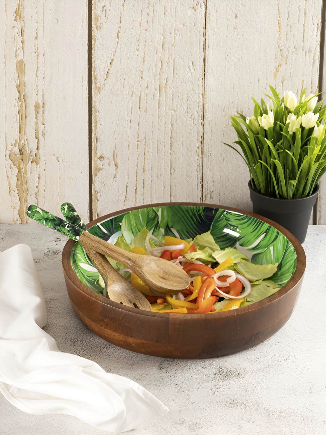 

Metalsmith Brown & Green Wooden Bowl & Spoon