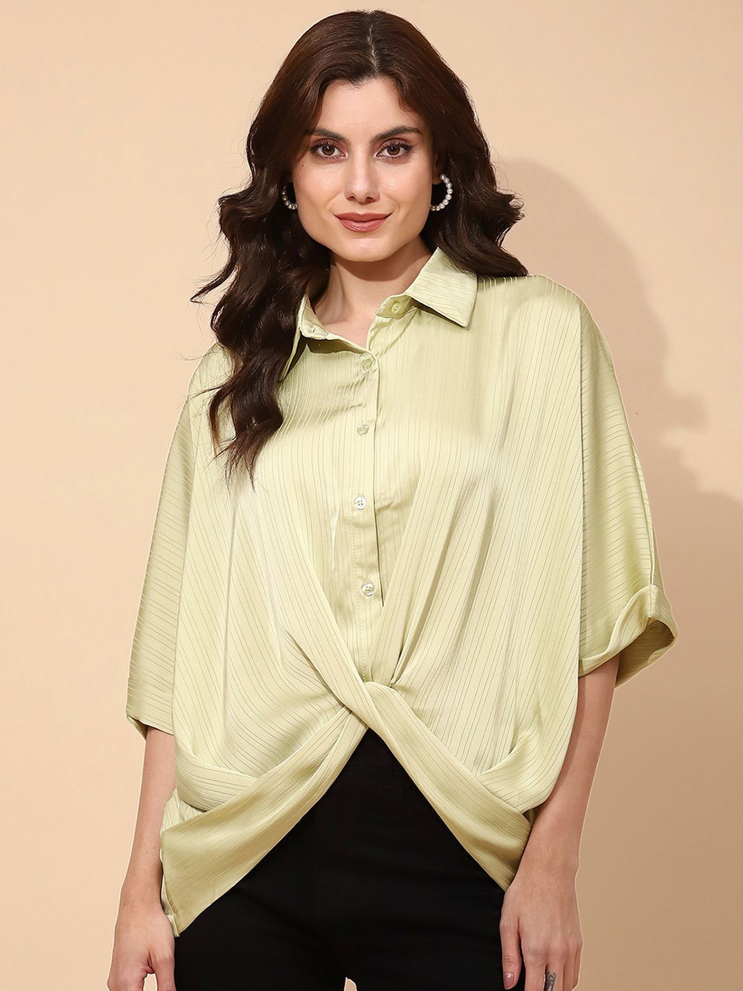 

Global Republic Kimono Sleeve Shirt Style Top, Green