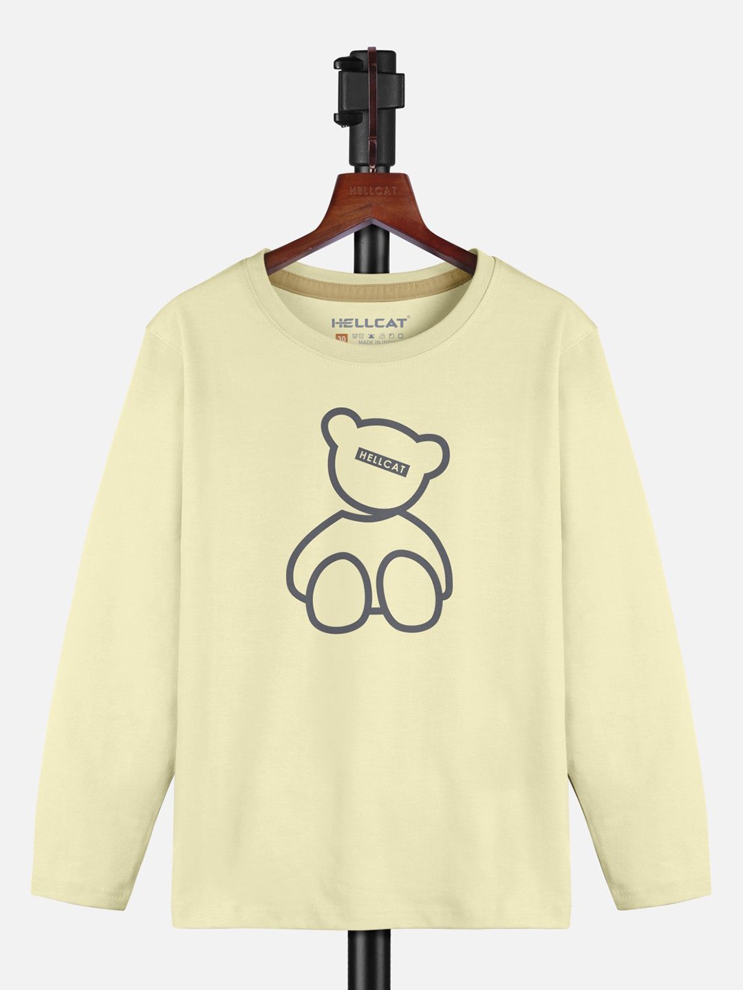 

HELLCAT Girls Graphic Printed Round Neck T-shirt, Yellow