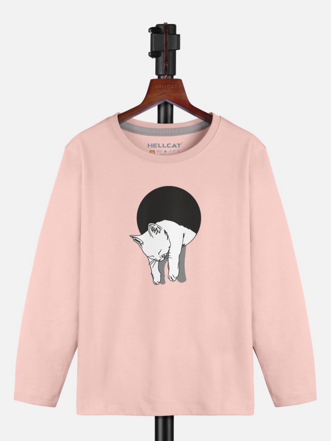 

HELLCAT Girls Graphic Printed Round Neck T-shirt, Peach