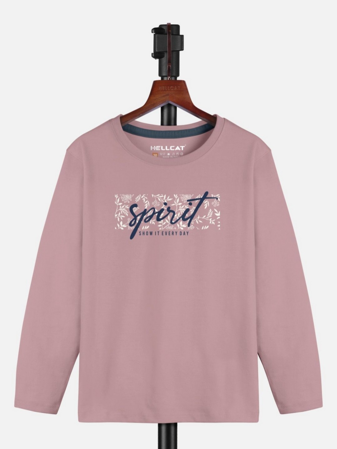 

HELLCAT Girls Typography Printed Round Neck T-shirt, Pink