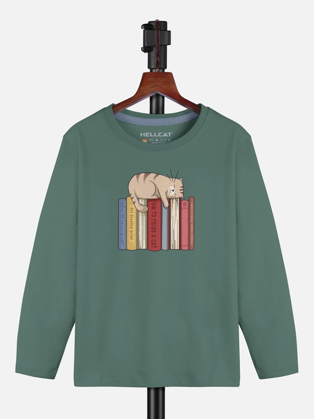 

HELLCAT Girls Graphic Printed Round Neck T-shirt, Green