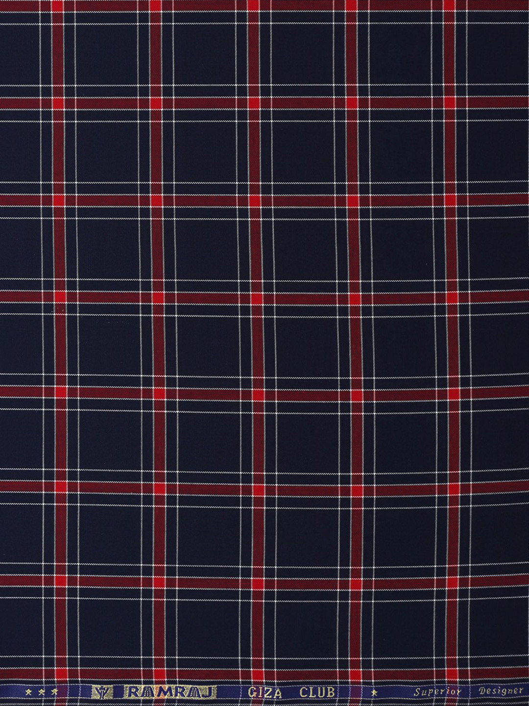 

Ramraj Men Checked Cotton Shirt Clothing Fabric, Blue
