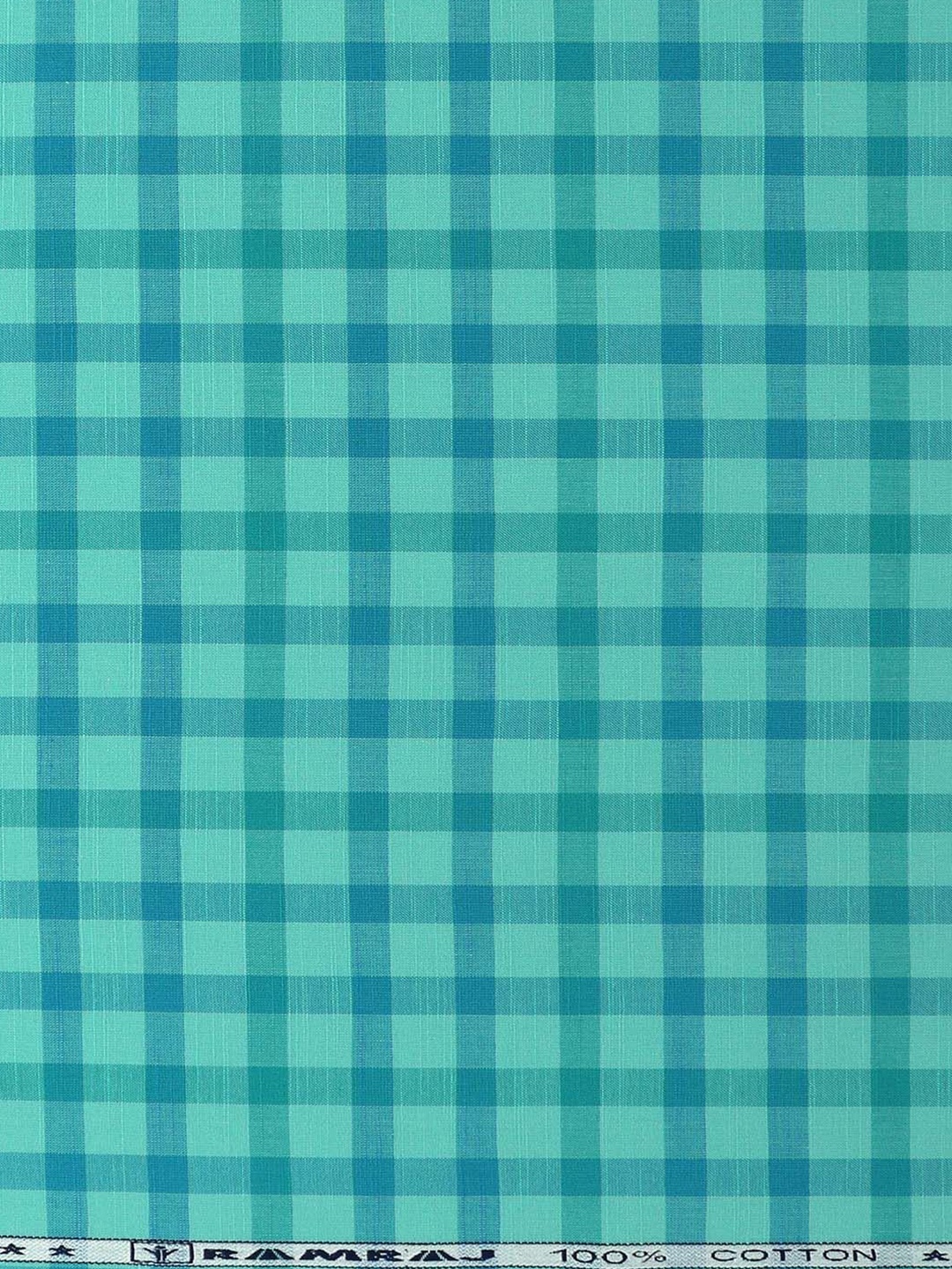 

Ramraj Men Checked Cotton Shirt Clothing Fabric, Blue