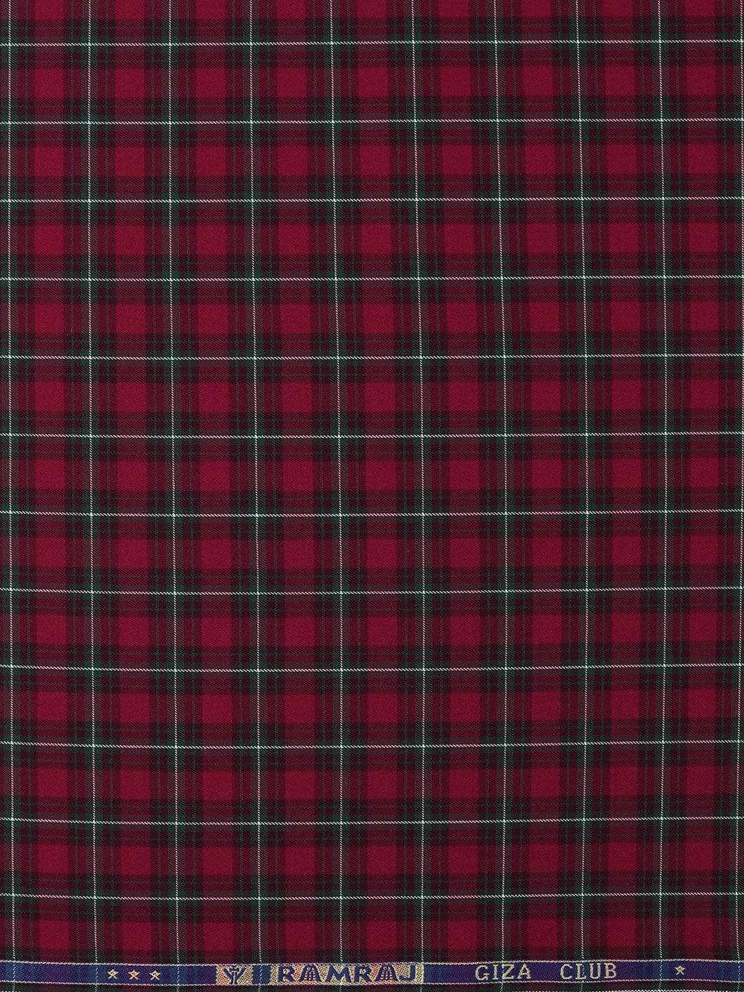 

Ramraj Men Checked Cotton Shirt Clothing Fabric, Maroon