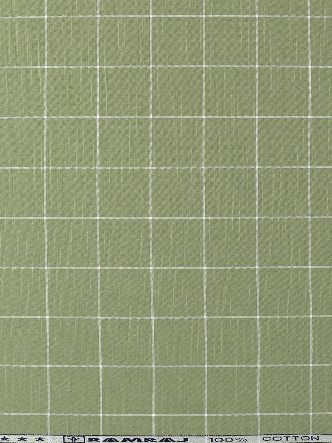 

Ramraj Men Checked Cotton Shirt Clothing Fabric, Green