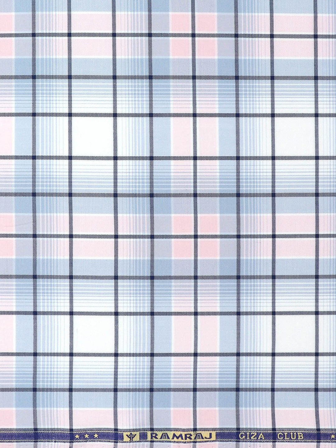 

Ramraj Men Checked Cotton Shirt Clothing Fabric, Blue
