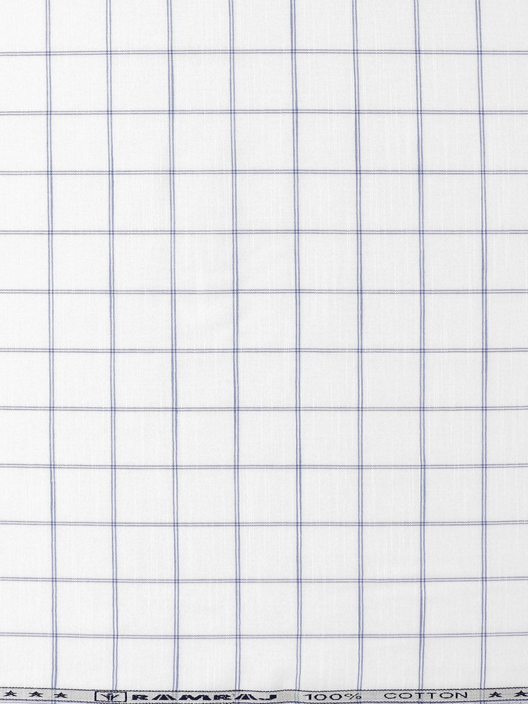 

Ramraj Men Checked Cotton Shirt Clothing Fabric, White