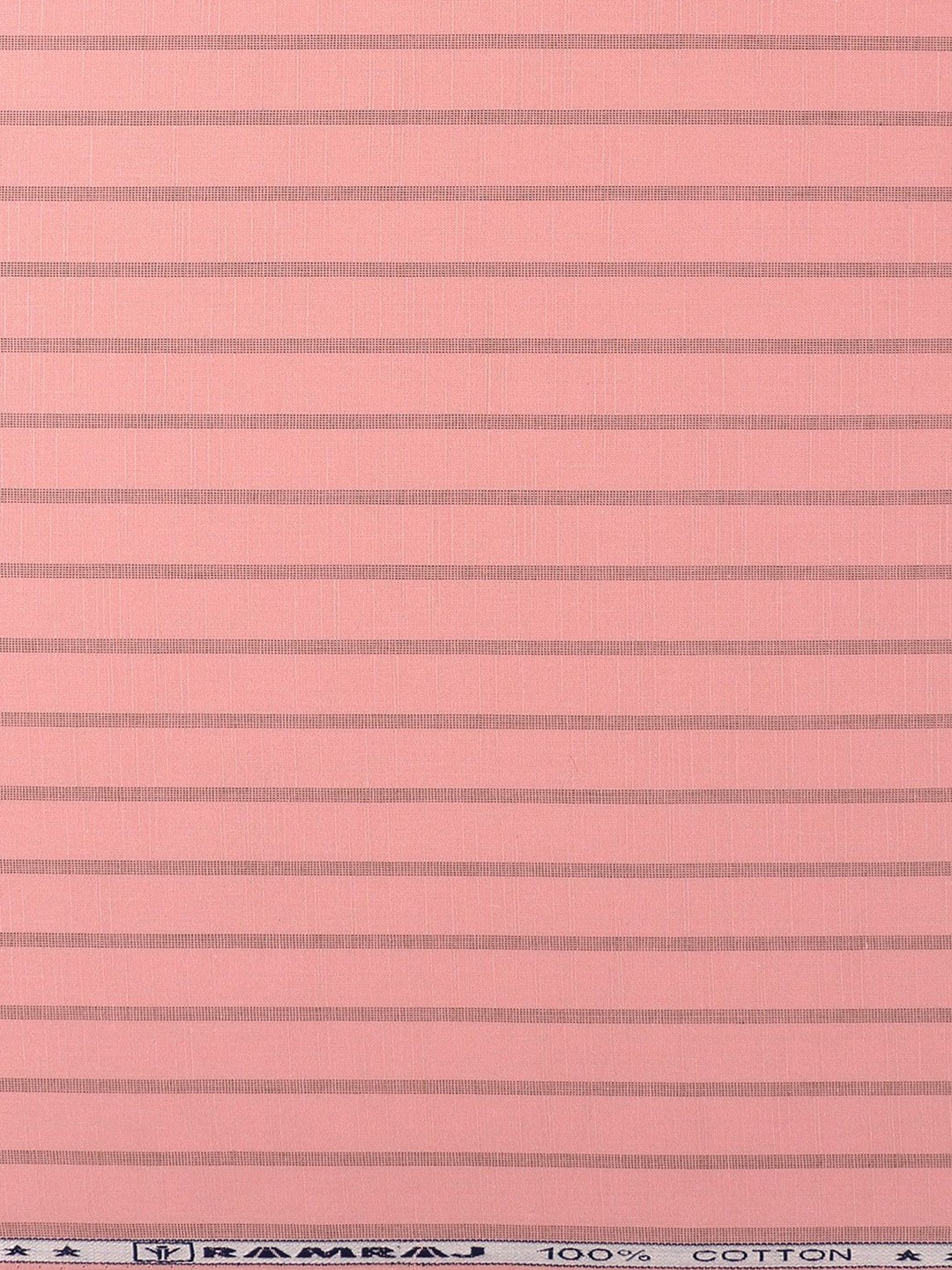 

Ramraj Men Striped Cotton Shirt Clothing Fabric, Peach