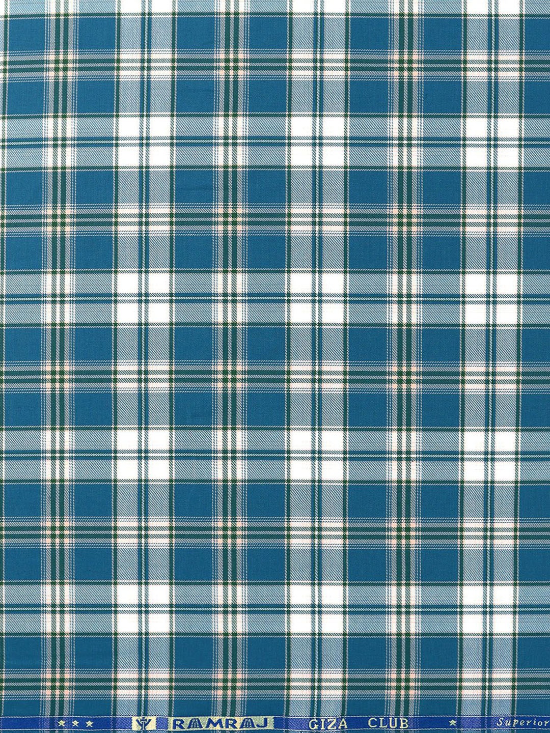 

Ramraj Men Checked Cotton Shirt Clothing Fabric, Blue