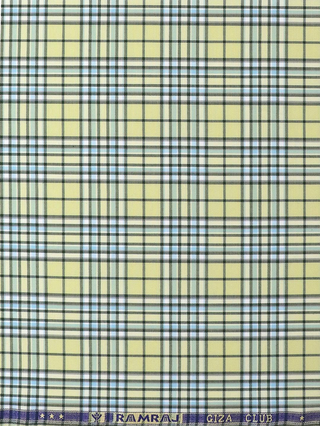 

Ramraj Men Checked Cotton Shirt Clothing Fabric, Yellow