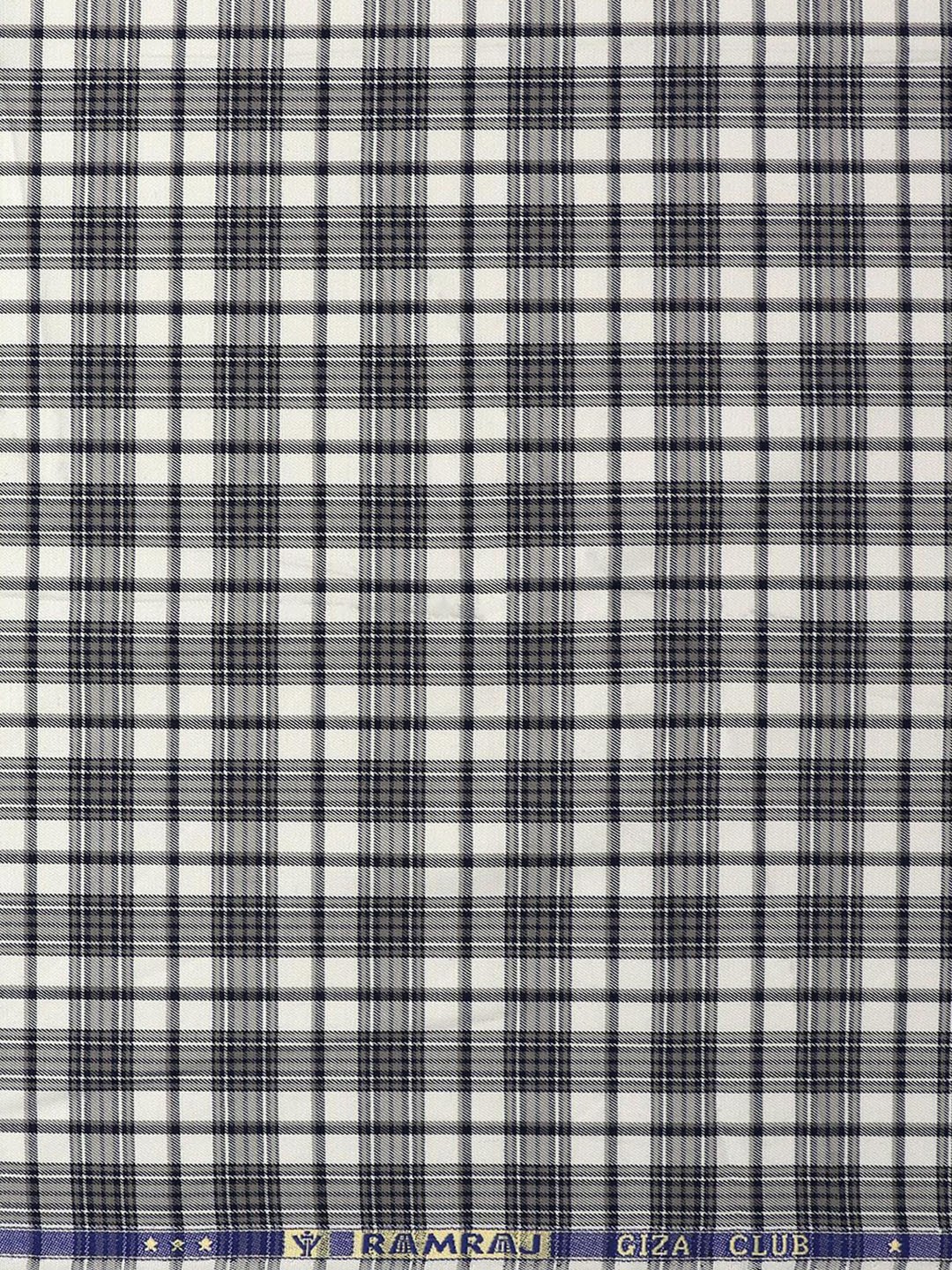 

Ramraj Men Checked Cotton Shirt Clothing Fabric, White