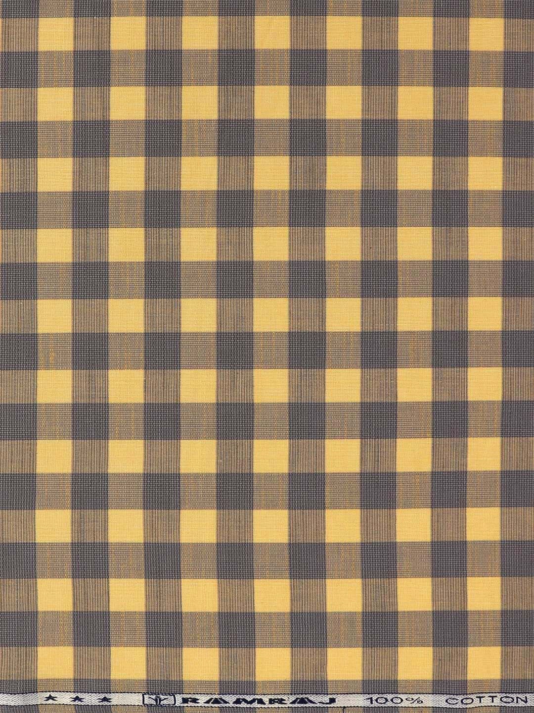 

Ramraj Men Checked Cotton Shirt Clothing Fabric, Yellow
