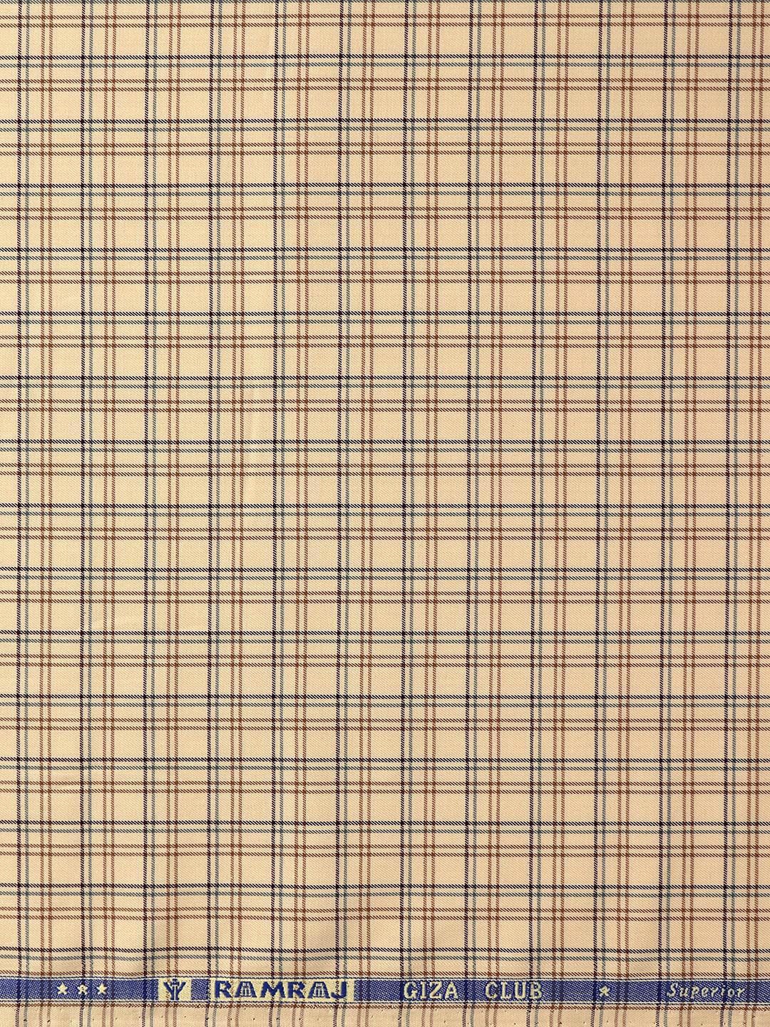 

Ramraj Men Checked Cotton Shirt Clothing Fabric, Brown