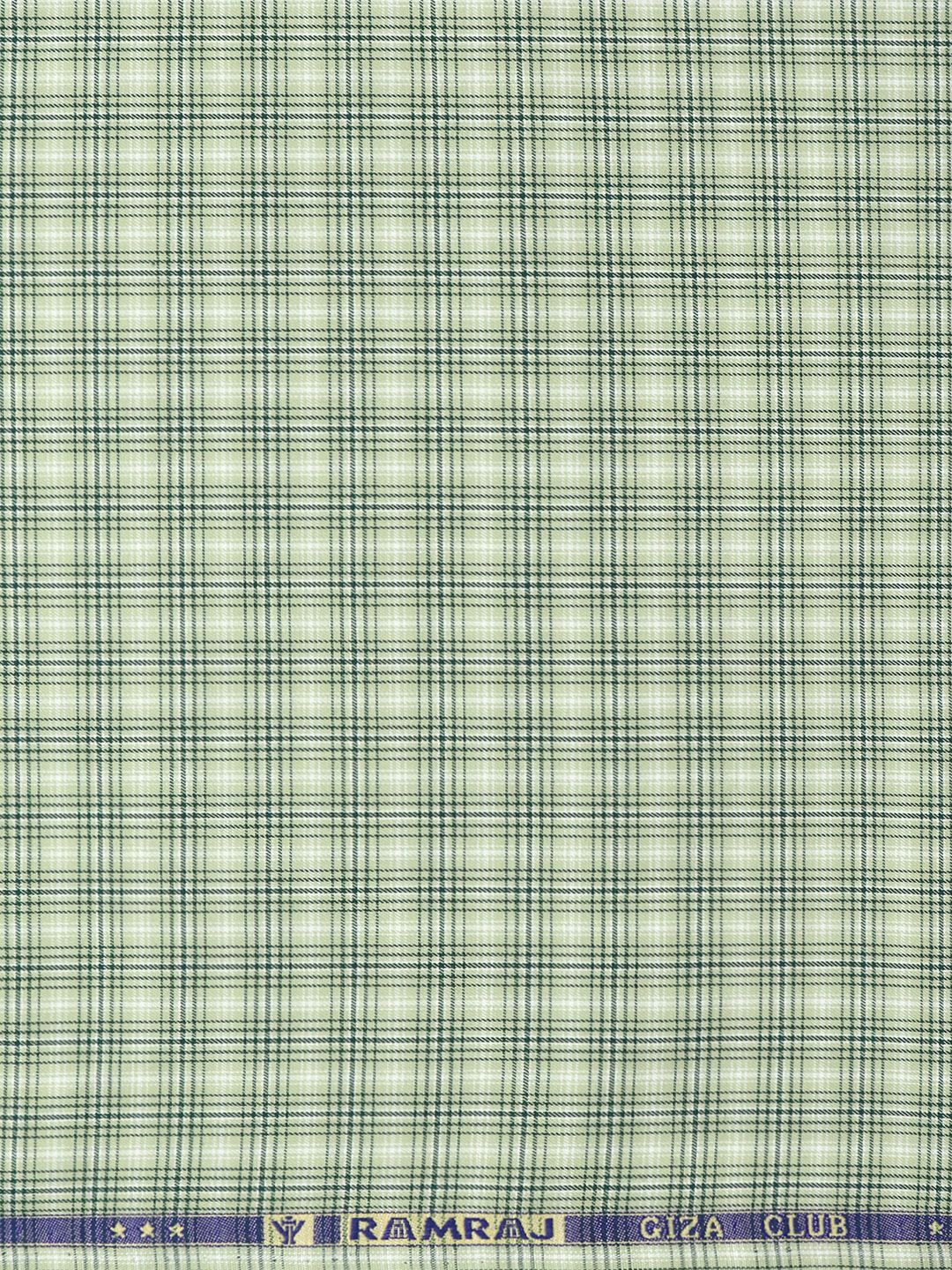 

Ramraj Men Checked Cotton Shirt Clothing Fabric, Green