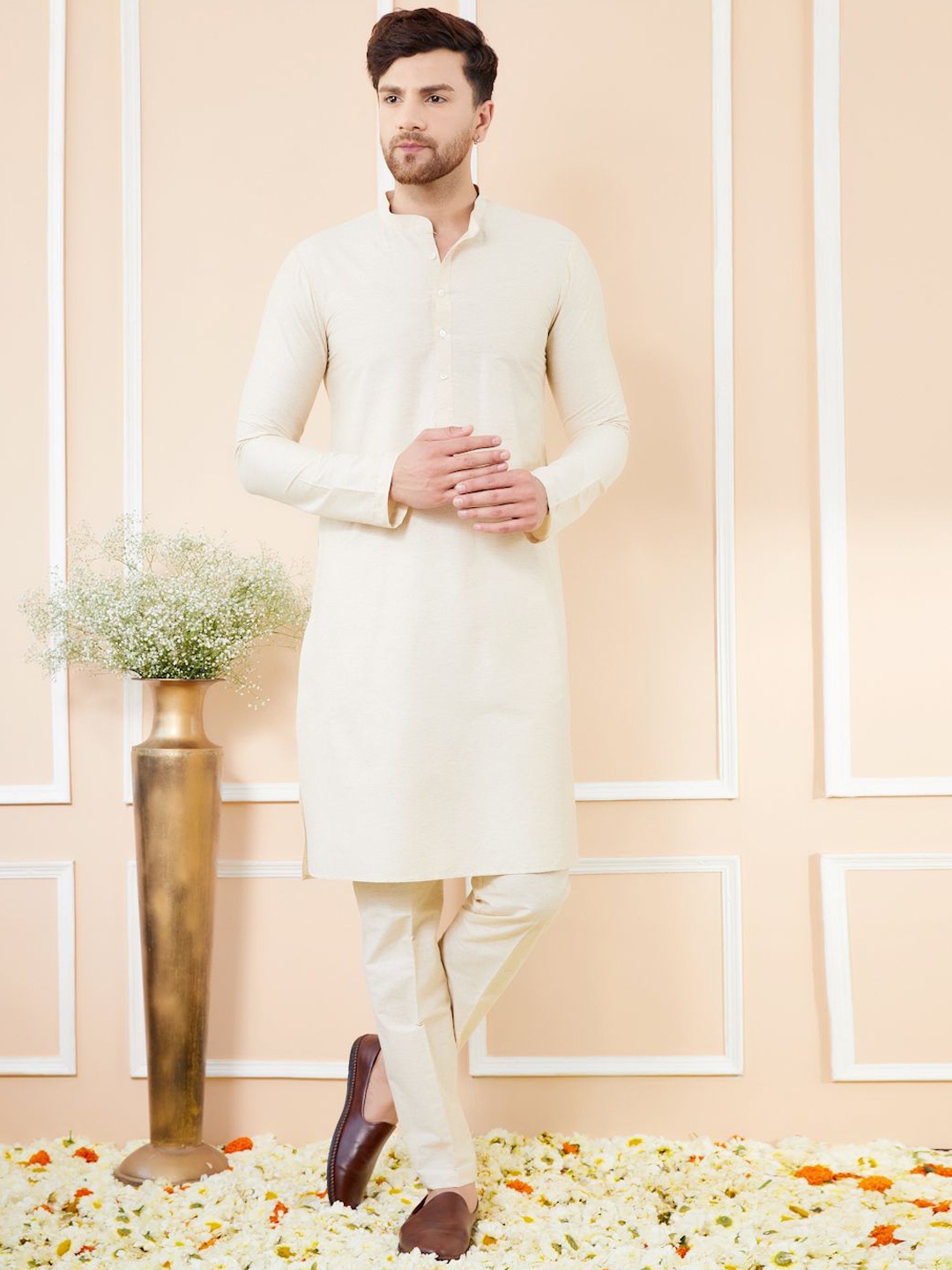 

See Designs Straight Pure Cotton Kurta with Pyjamas, Off white