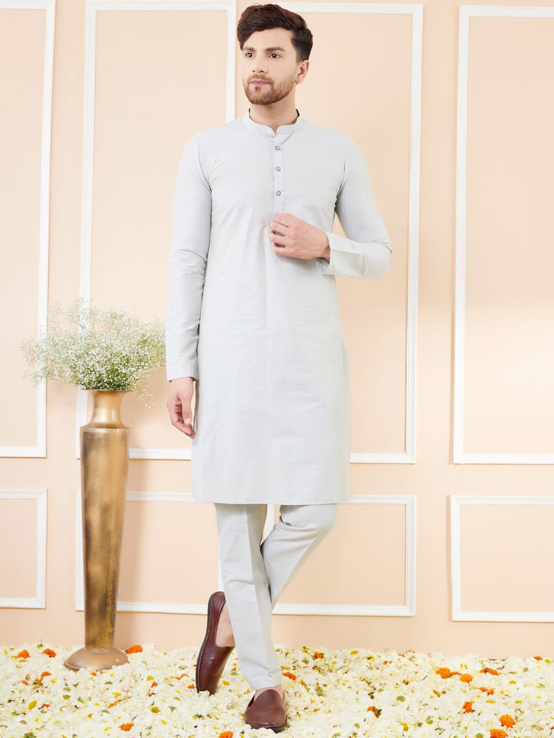 

See Designs Straight Pure Cotton Kurta with Pyjamas, Off white