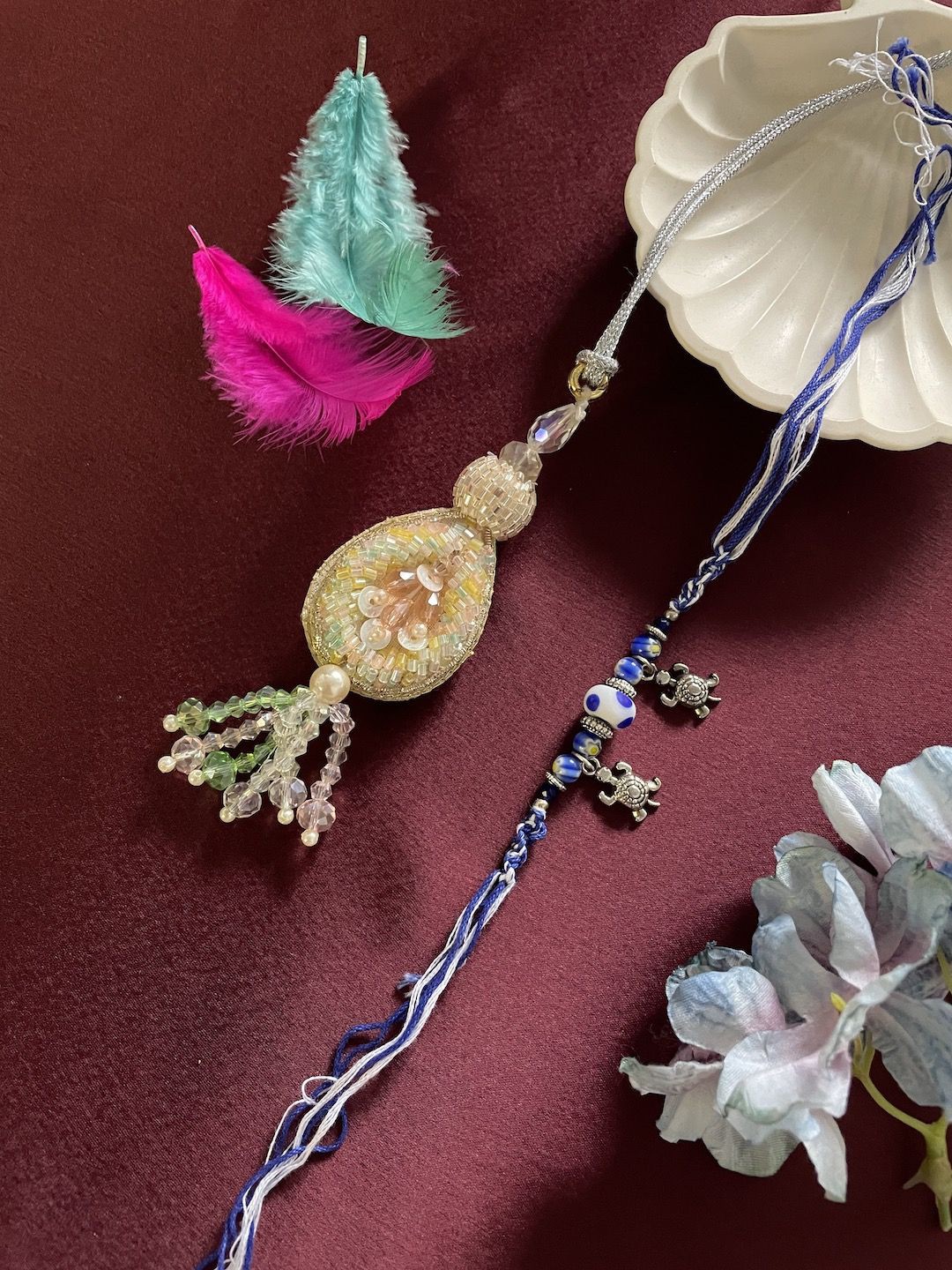 

Digital Dress Room Set Of 2 Lumba Thread Rakhi, Blue