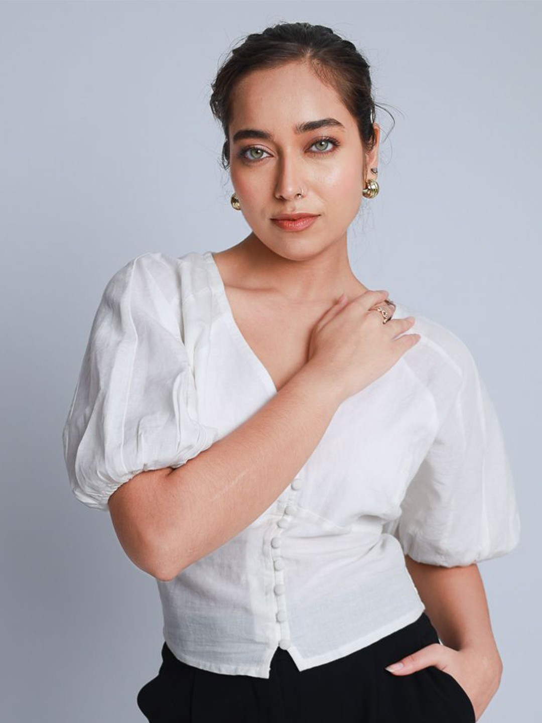 

Strong And Brave Odour Free Puff Sleeve Top, White