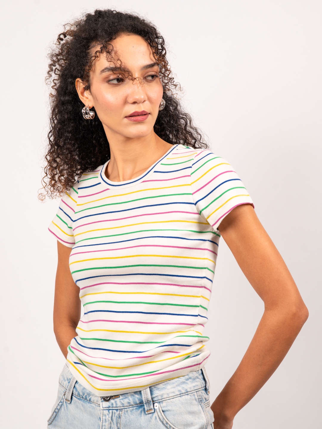 

Strong And Brave Odour Free Stripe Jersey T-Shirt, White