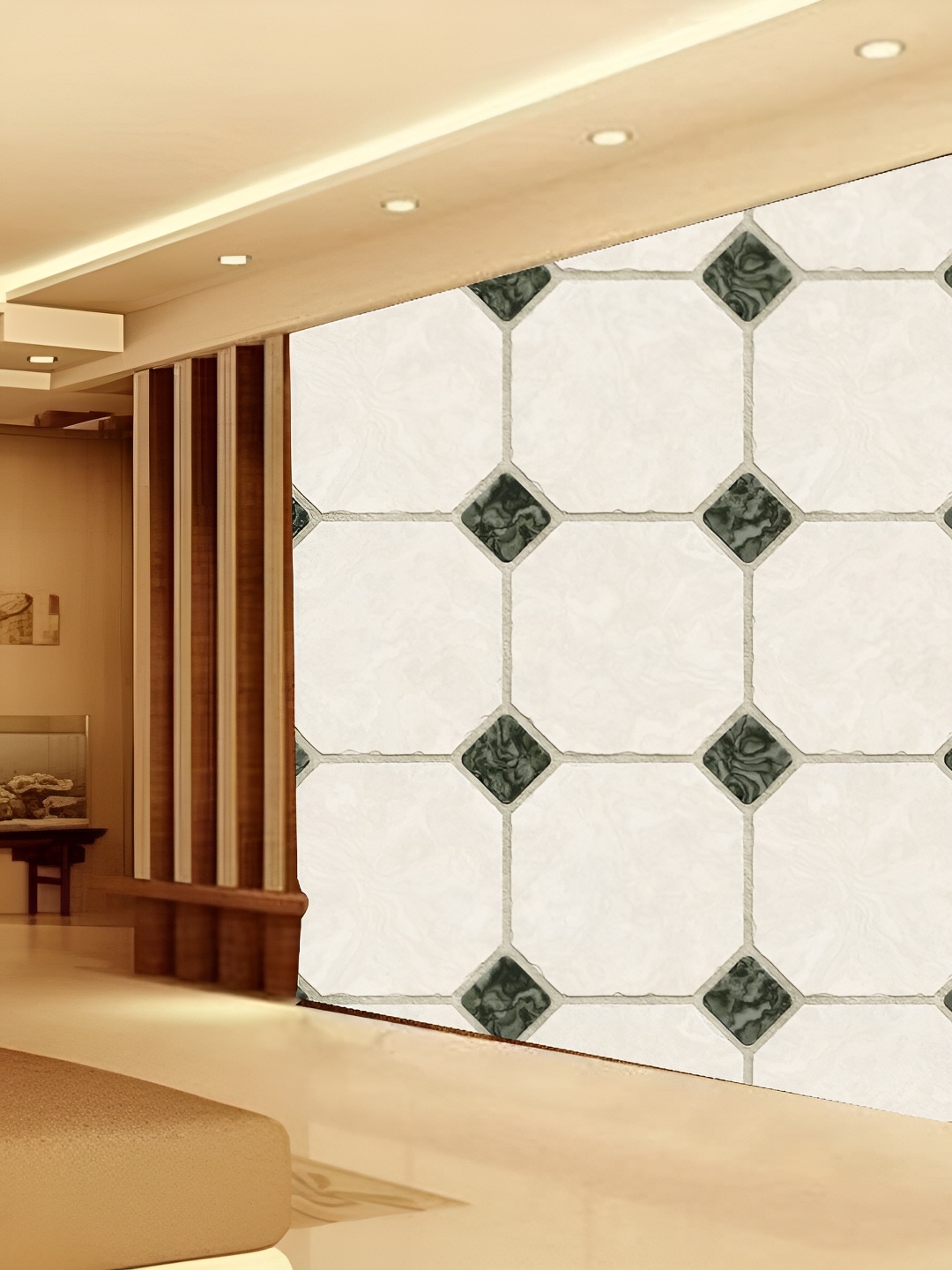 

Aura Beige & Green 3D Printed Self Adhesive Wall Sticker