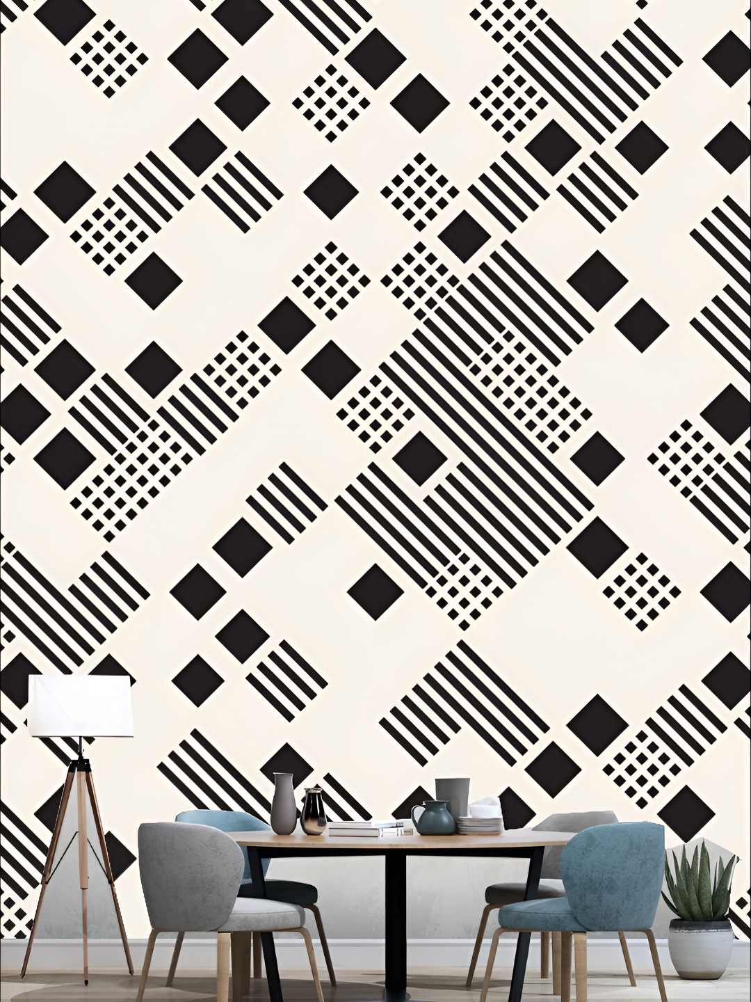 

Aura Beige & Black 3D Printed Self Adhesive Wall Sticker