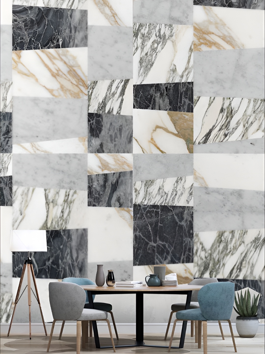 

Aura Grey & Black 3D Printed Self Adhesive Wall Sticker