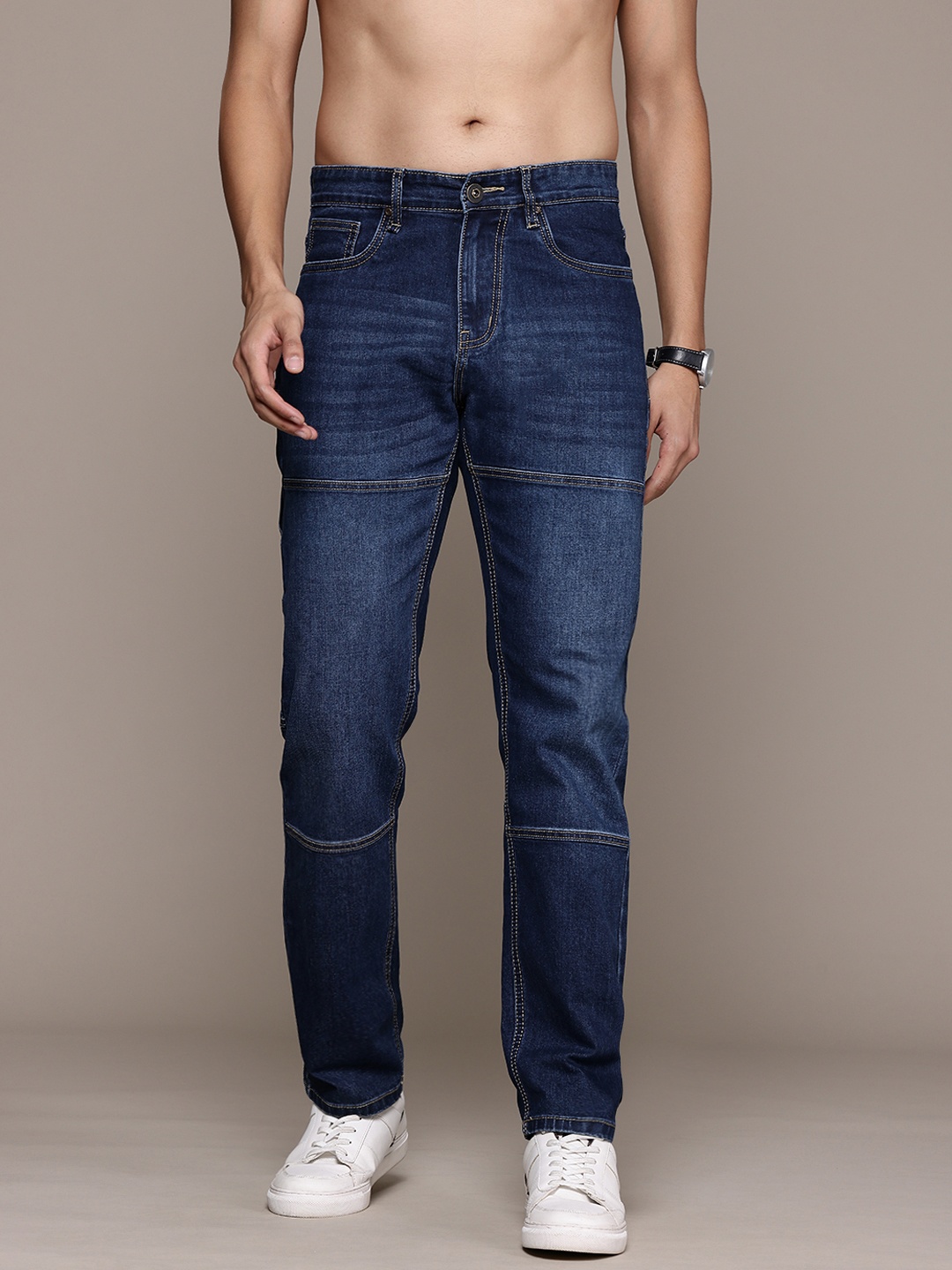 

Roadster Men Relaxed Fit Stretchable Jeans, Navy blue