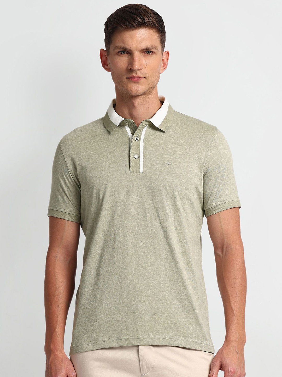 

Arrow Men Solid Polo Collar T-shirt, Grey