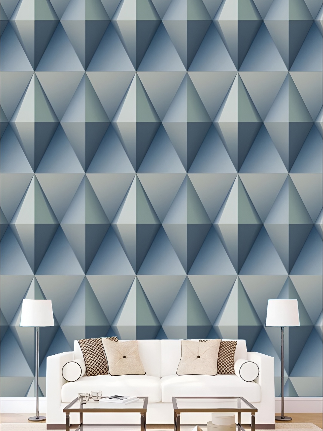 

Aura Blue & Grey 3D Printed Self Adhesive Wall Sticker