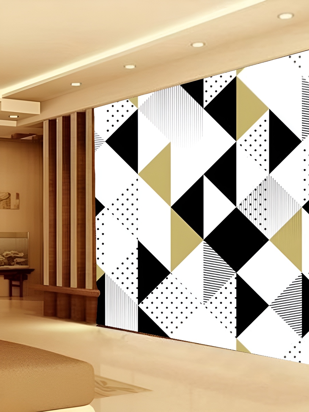 

Aura White & Black 3D Printed Self Adhesive Wall Sticker