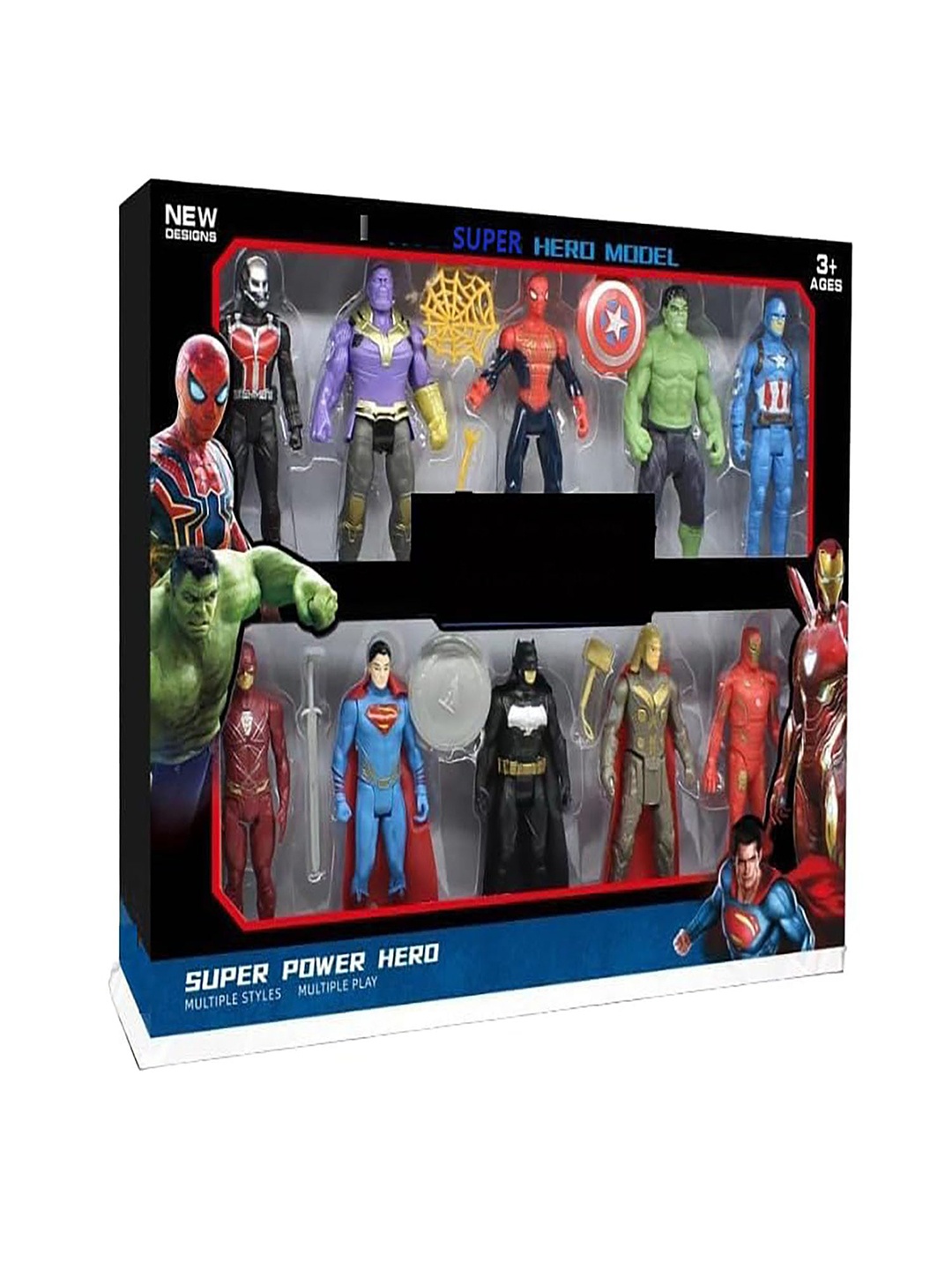 

PLANET of Toys Kids Set of 10 Super Hero Action Figure Toy, Purple