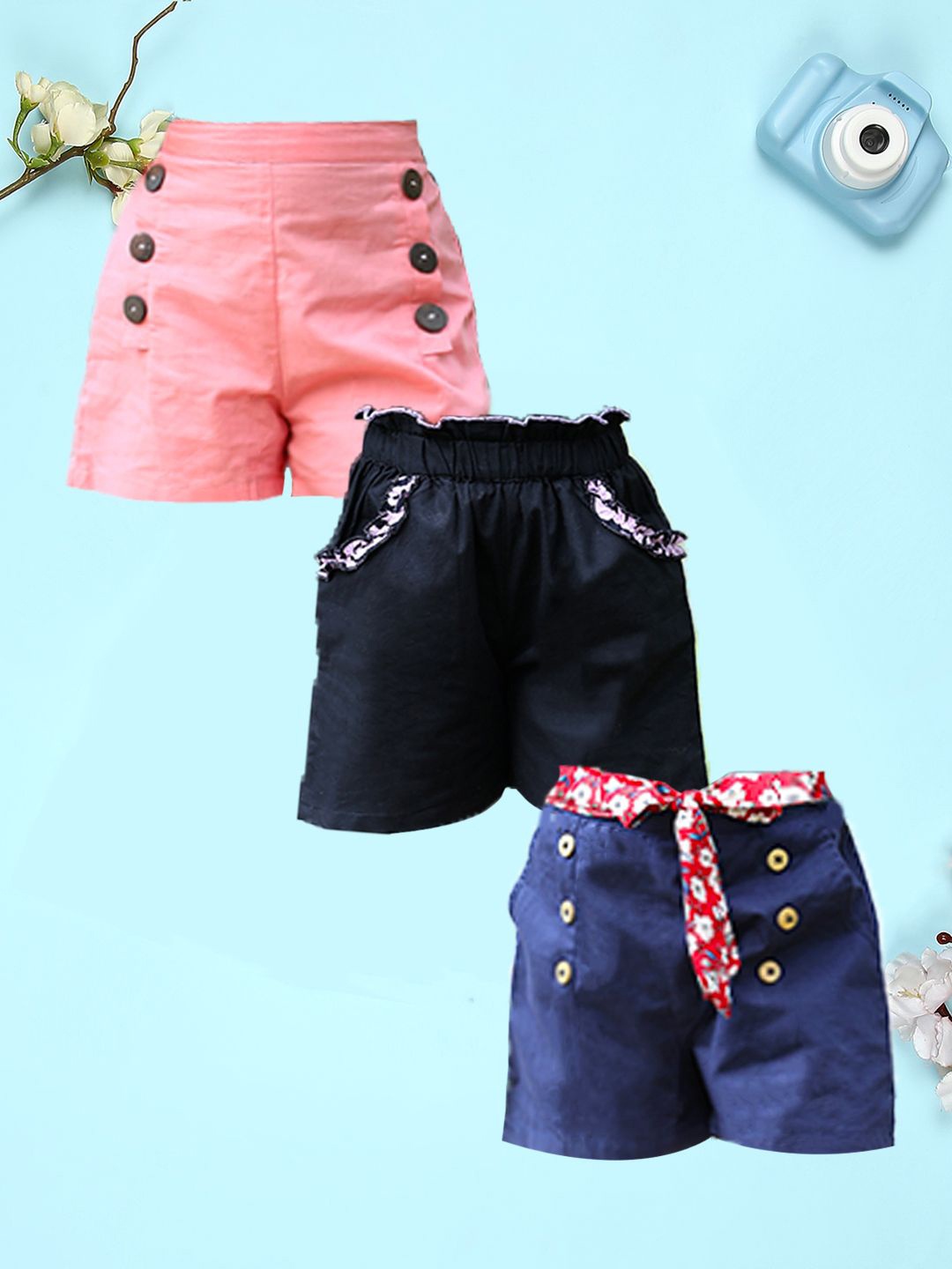 

Cutiekins Girls High-Rise Shorts, Pink