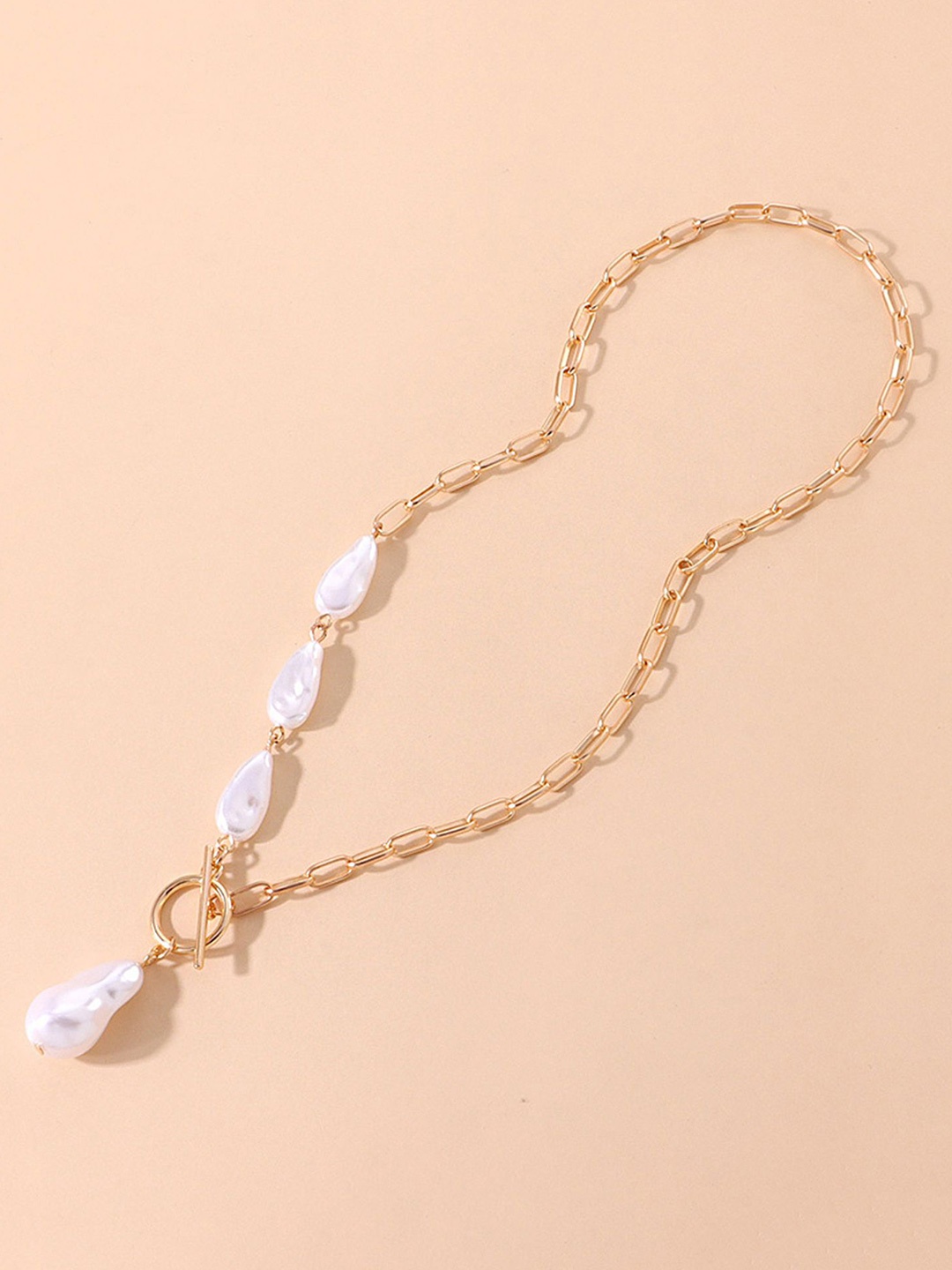 

Unwind by Yellow Chimes Gold-Plated Pearl-Beaded Necklace