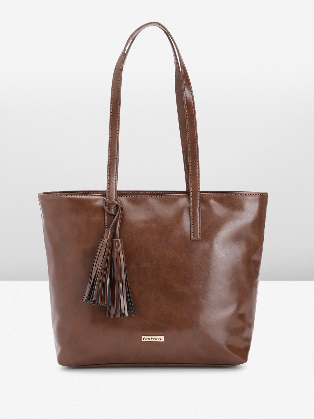 

Fastrack Structured Shoulder Bag with Tasselled Detail, Brown