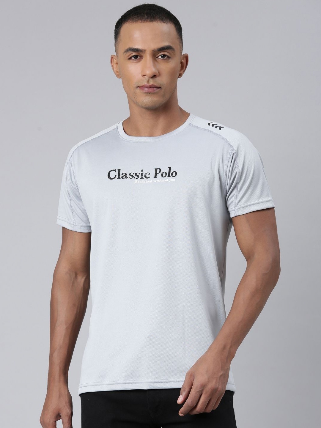 

Classic Polo Men Typography Printed Slim Fit T-shirt, Grey