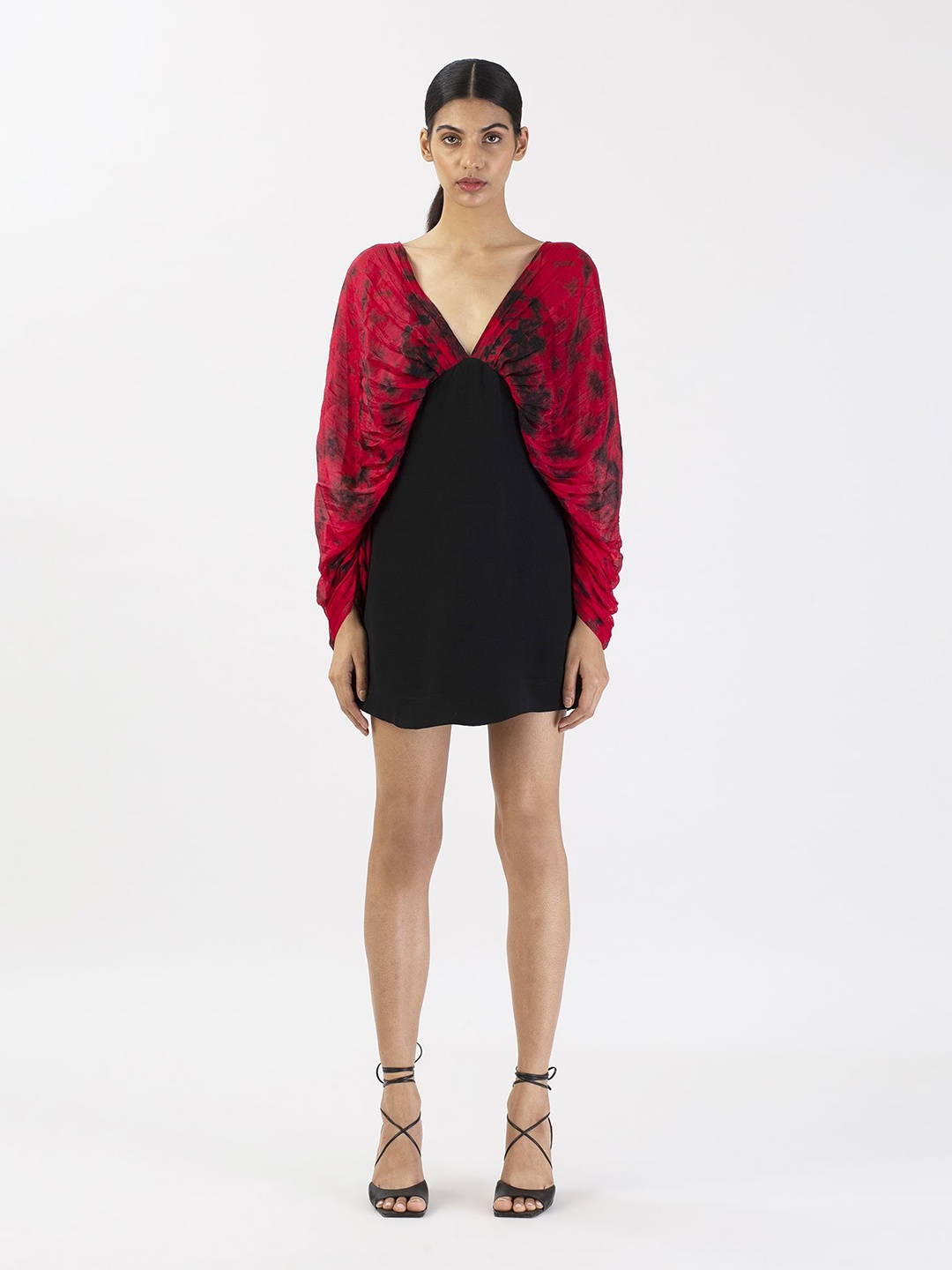 

28 MOONS Crepe A-Line Dress, Red