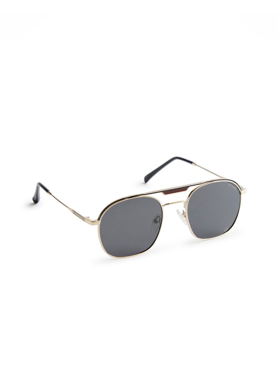 

OPIUM Men Square Sunglasses with Polarised and UV Protected Lens OP-10134-C02-58-Gold, Black