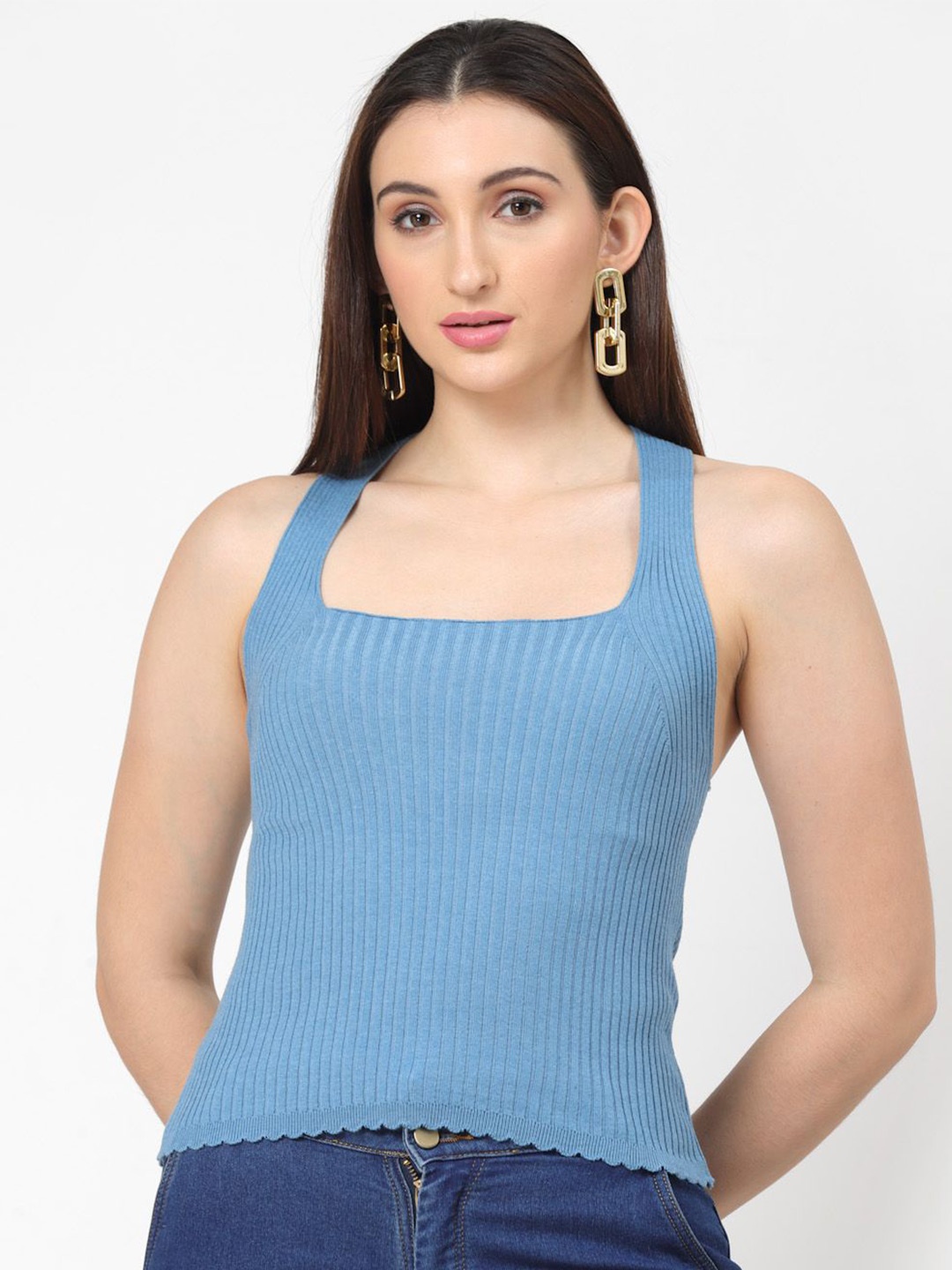 

Kalt Cotton Crop Top, Blue