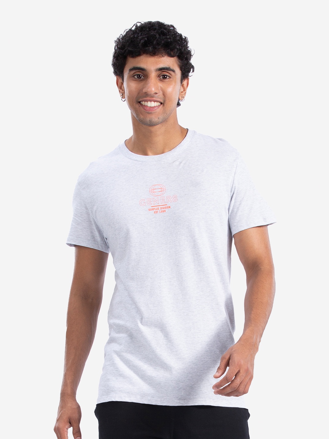 

Domyos By Decathlon Typography Printed Cotton Tshirt, Grey