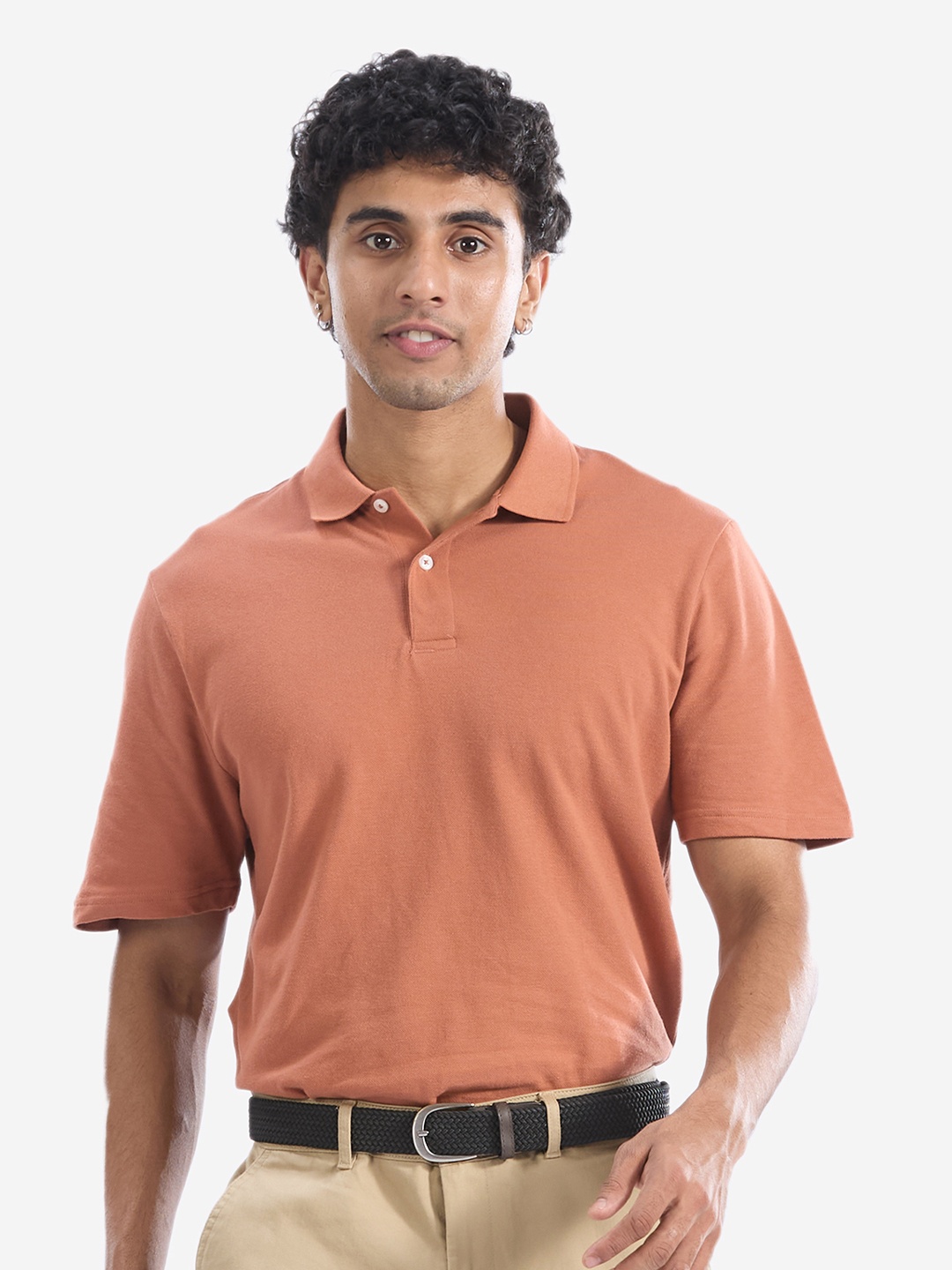 

Inesis By Decathlon Polo Collar Pure Cotton Tshirt, Orange