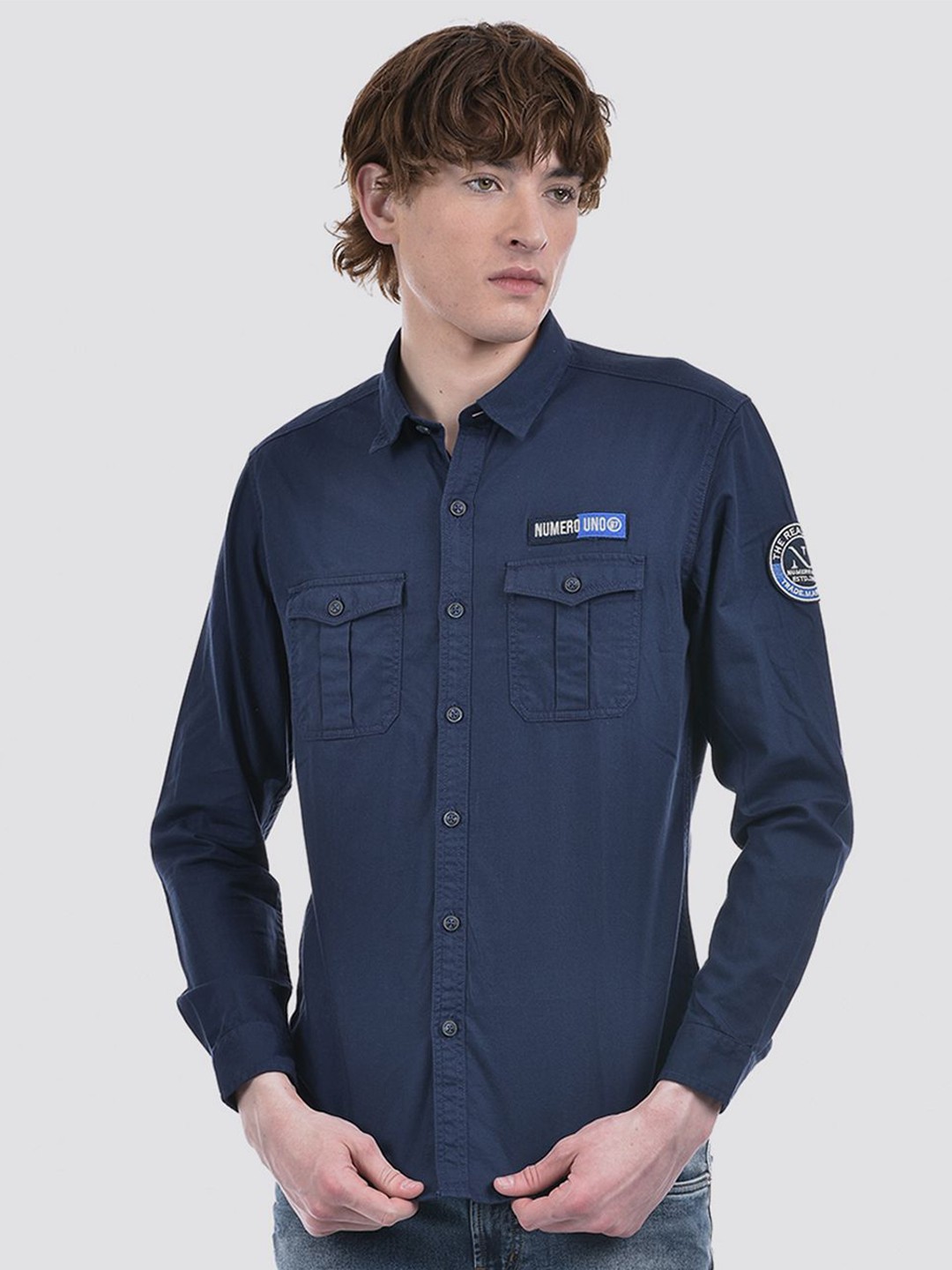 

Numero Uno Men Solid Slim Fit Shirt, Navy blue