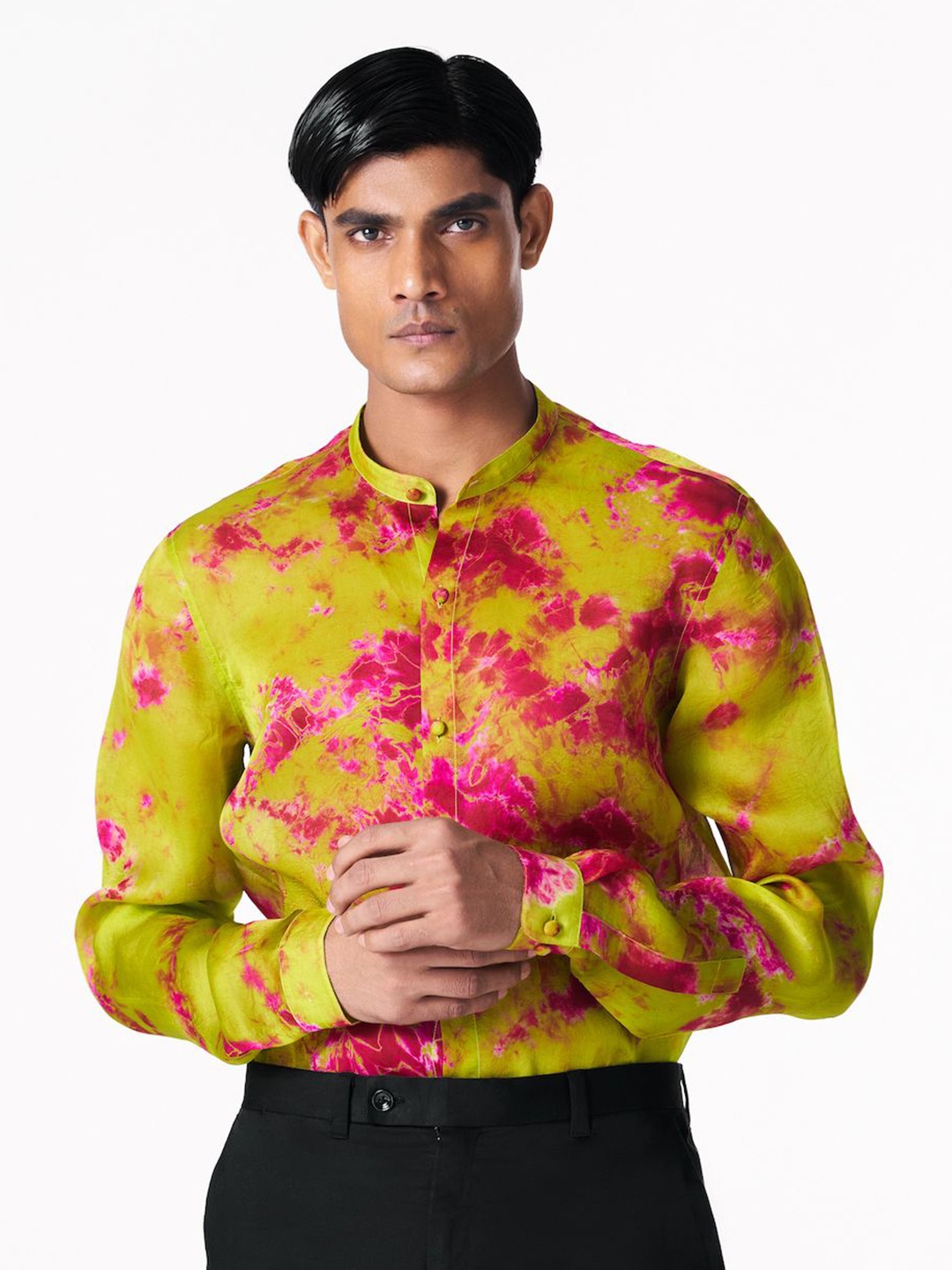 

28 MOONS Men Relaxed Opaque Printed Casual Shirt, Green