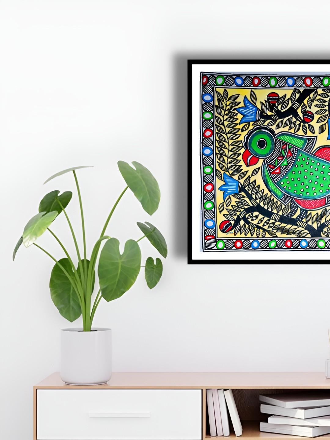 

ARTDARSHAN Blue & Green Bird Painting Wall Art