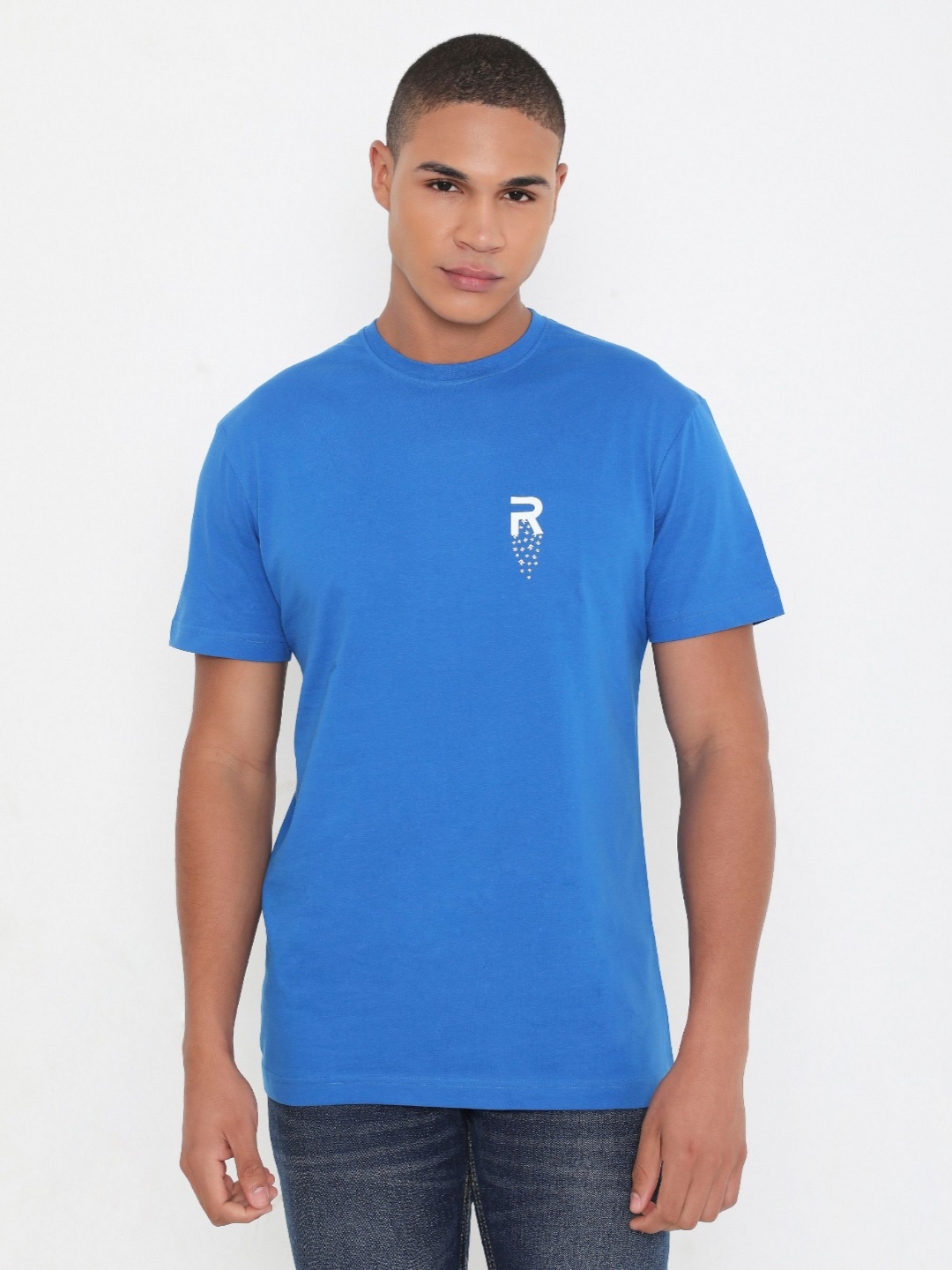 

Rivolta Men Solid Round Neck T-shirt, Blue