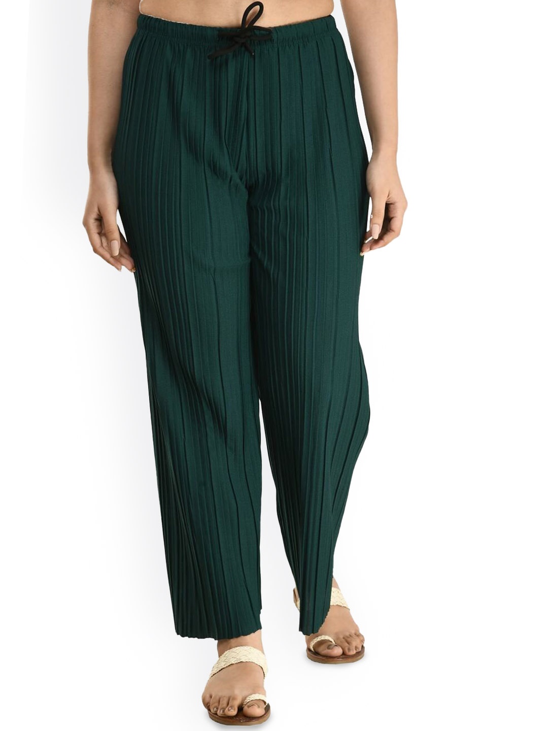 

Gladly Women Relaxed Loose Fit High-Rise Trousers, Green
