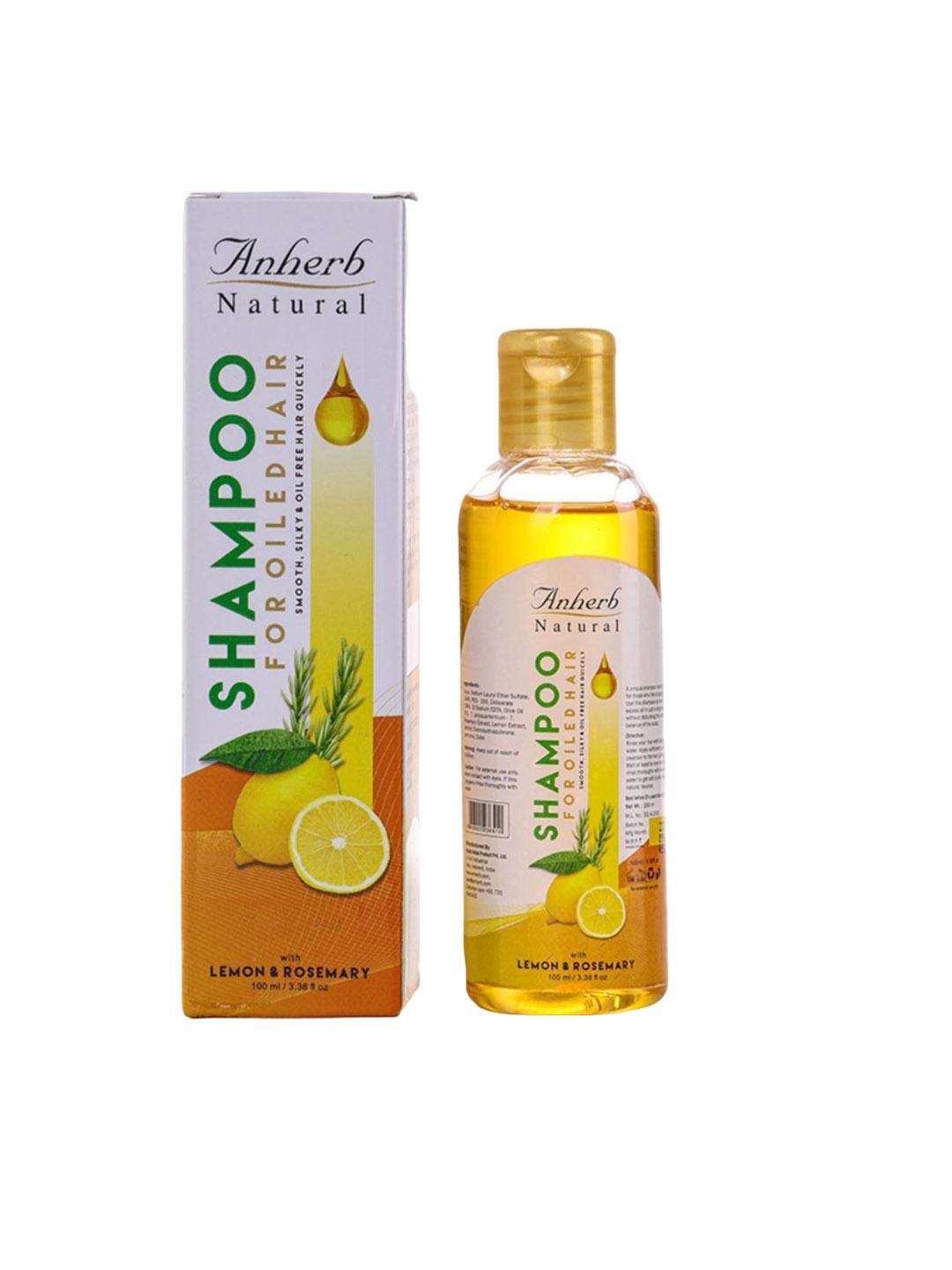 

Anherb Natural Shampoo for Oily Hair With Lemon Extracts - 100ml, White