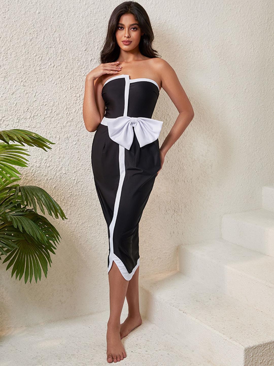 

Addery Printed Monokini with Skirt, Black