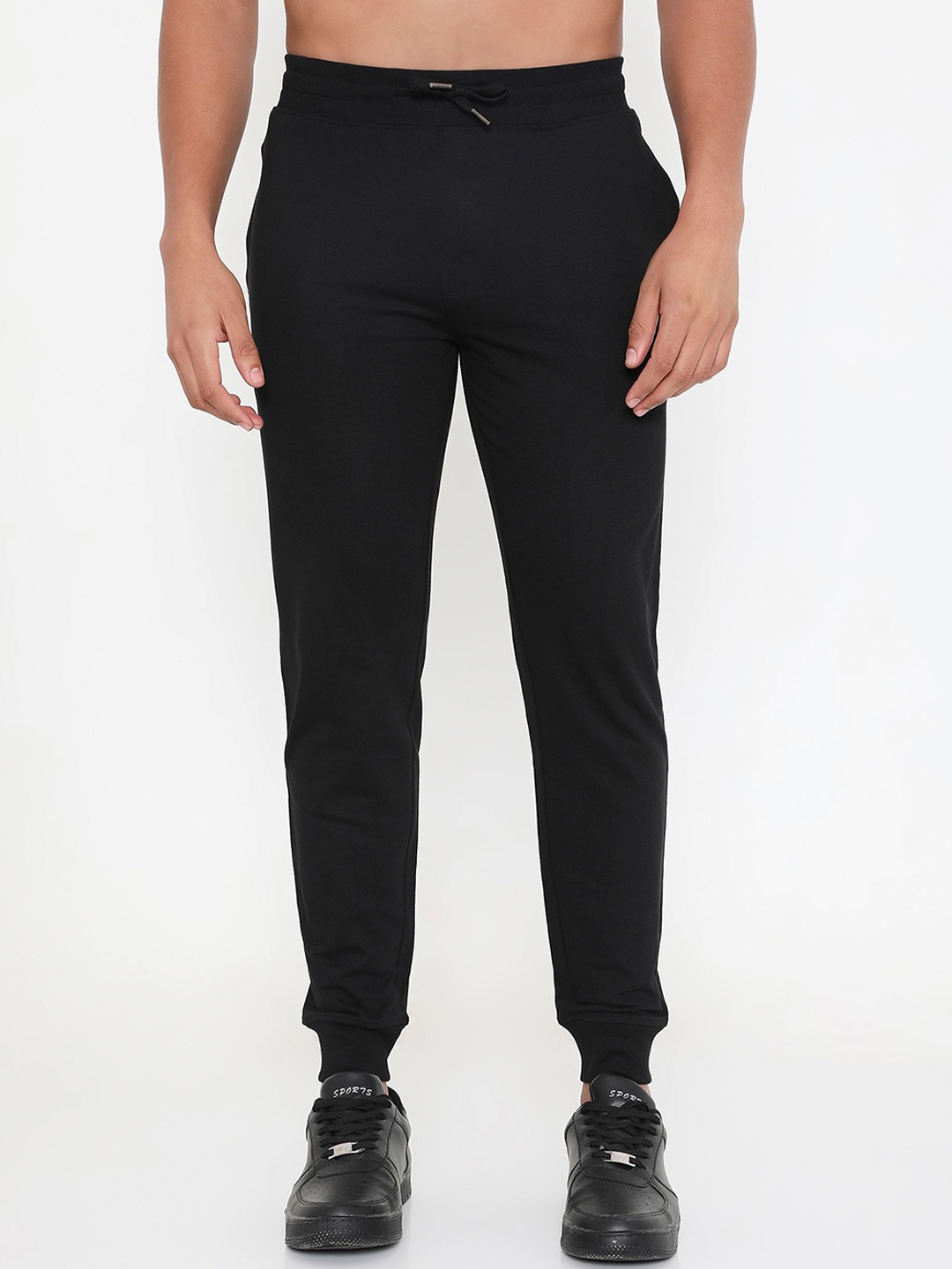

Rivolta Men Cotton Slim Fit Joggers, Black
