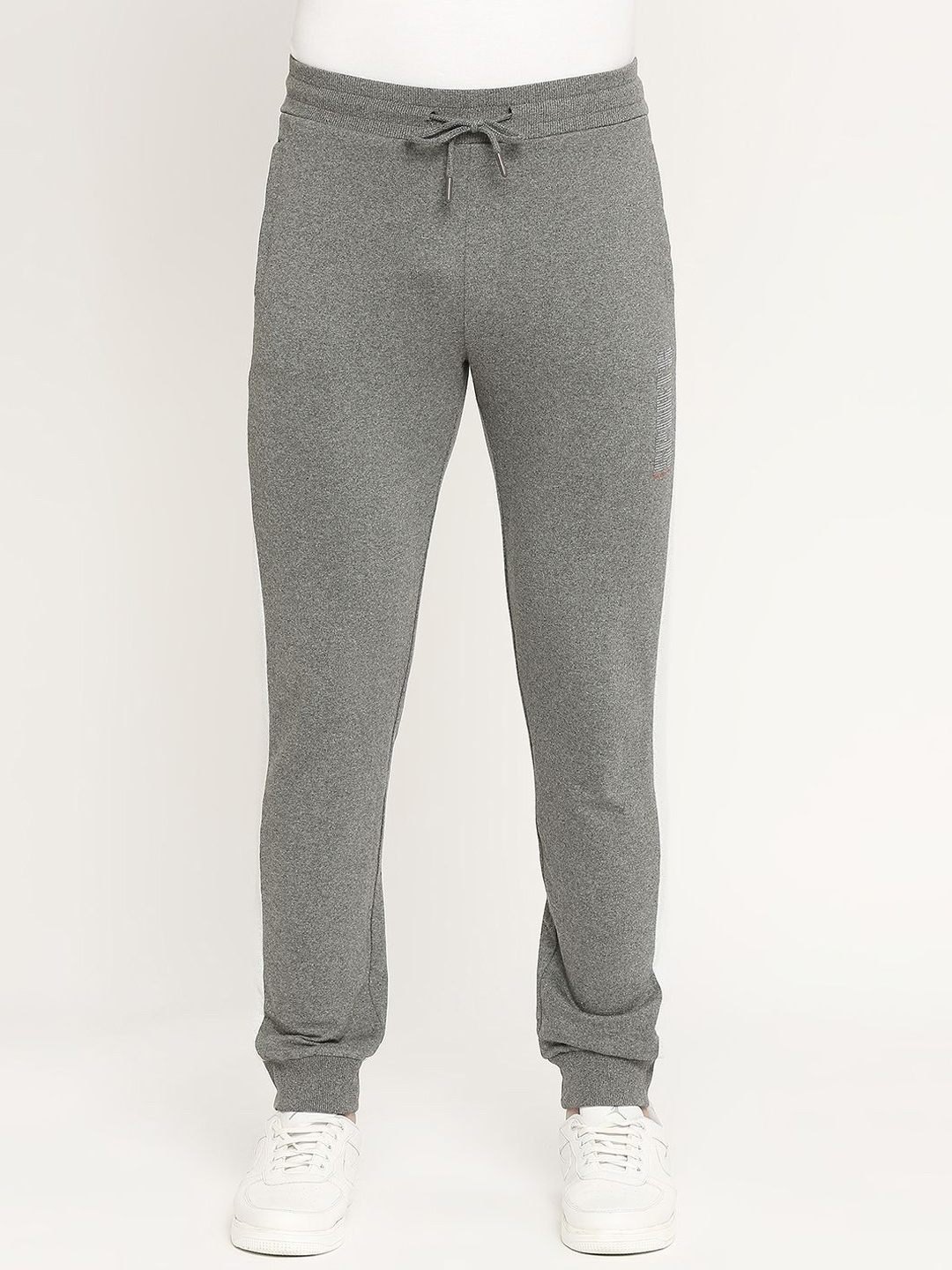 

Rivolta Men Cotton Slim Fit Mid Rise Joggers, Grey